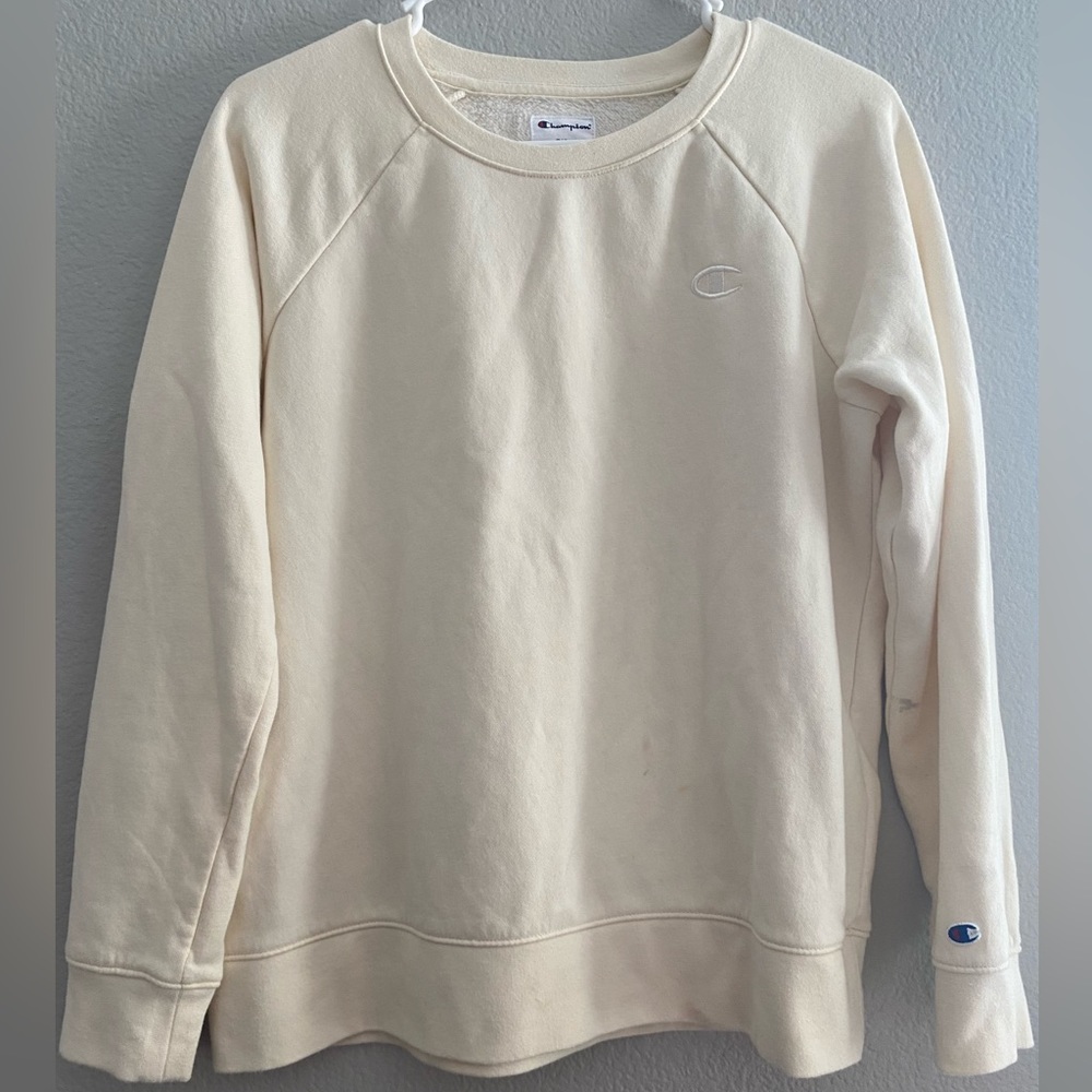 Champion Girl Sweater Cream Athletics Size Small
